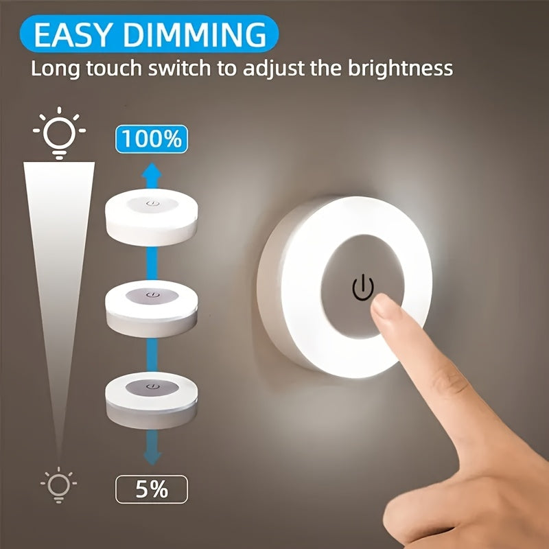 A Touch-Sensitive LED Night Light, Suitable for Bedroom Decoration, Adjustable Brightness, Ideal for Corridors, Bedrooms, Bathrooms, Living Rooms, And Closets (Warm Light/Cool Light).