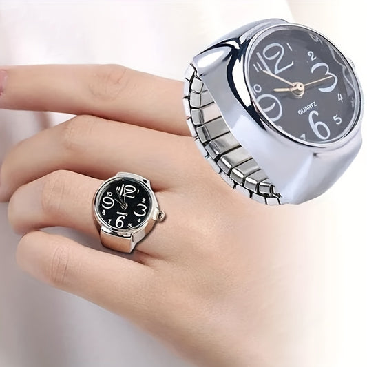 Trendy Watch Ring, Retro Creative Finger Mini Watch For Teenagers, Ideal Choice For Gifts