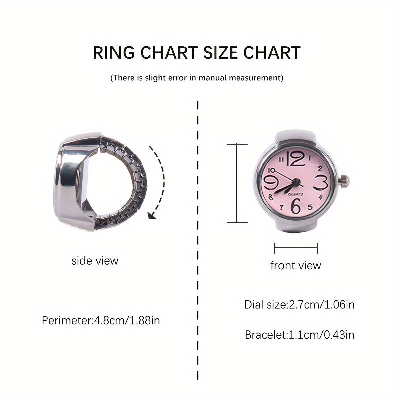 Trendy Watch Ring, Retro Creative Finger Mini Watch For Teenagers, Ideal Choice For Gifts