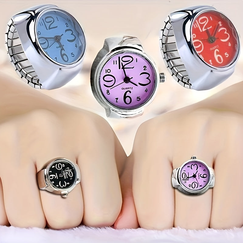 Trendy Watch Ring, Retro Creative Finger Mini Watch For Teenagers, Ideal Choice For Gifts