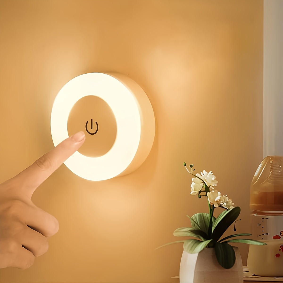 A Touch-Sensitive LED Night Light, Suitable for Bedroom Decoration, Adjustable Brightness, Ideal for Corridors, Bedrooms, Bathrooms, Living Rooms, And Closets (Warm Light/Cool Light).