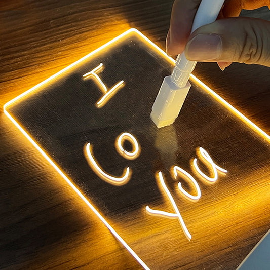 JacobTronics™ Creative Note Board Creative Led Night Light USB Message Board Holiday Light With Pen Gift For Children Girlfriend Decoration Night Lamp