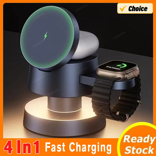 JacobTronics™  4 in 1 Magnetic Light Phone Wireless Charger