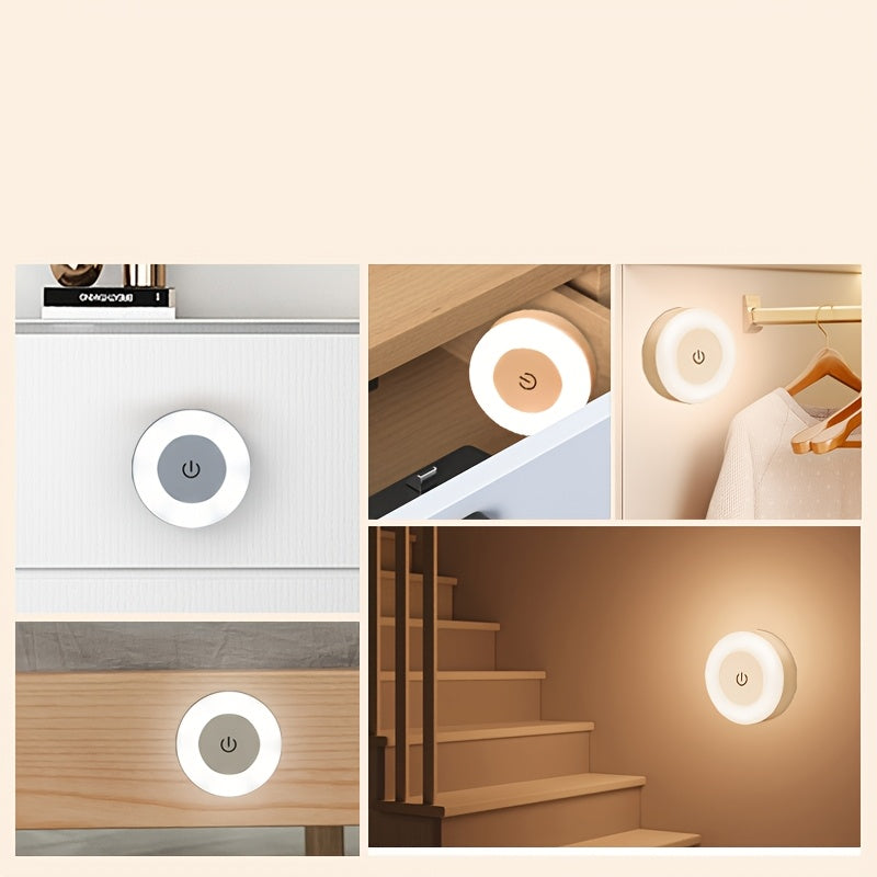 A Touch-Sensitive LED Night Light, Suitable for Bedroom Decoration, Adjustable Brightness, Ideal for Corridors, Bedrooms, Bathrooms, Living Rooms, And Closets (Warm Light/Cool Light).