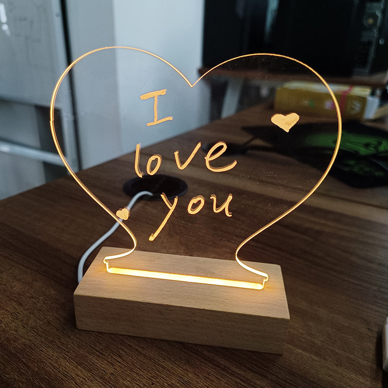 JacobTronics™ Creative Note Board Creative Led Night Light USB Message Board Holiday Light With Pen Gift For Children Girlfriend Decoration Night Lamp